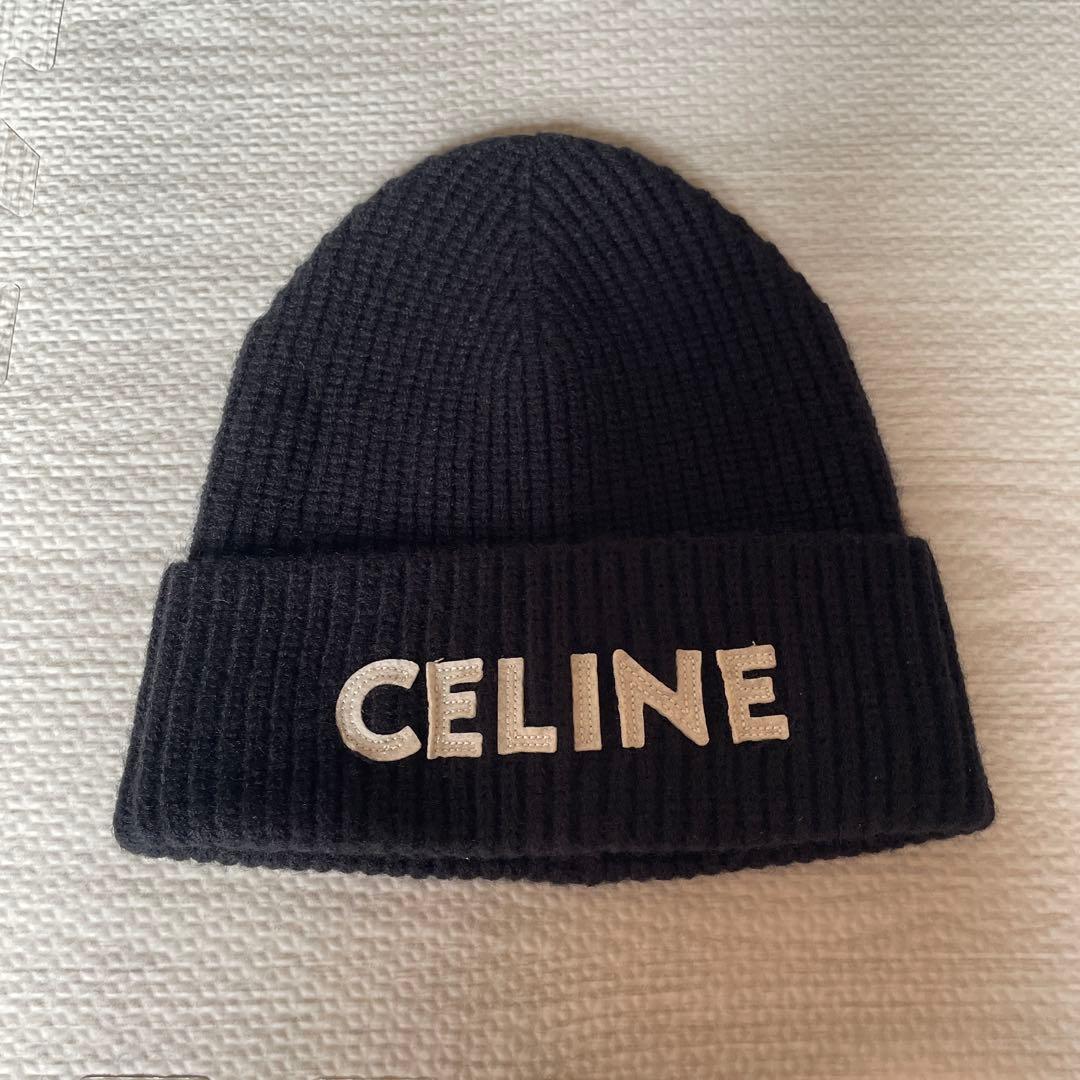 CELINE ブラック ニット帽