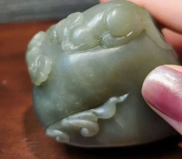 和田青玉 贵鼠献灵芝 和田青玉籽料