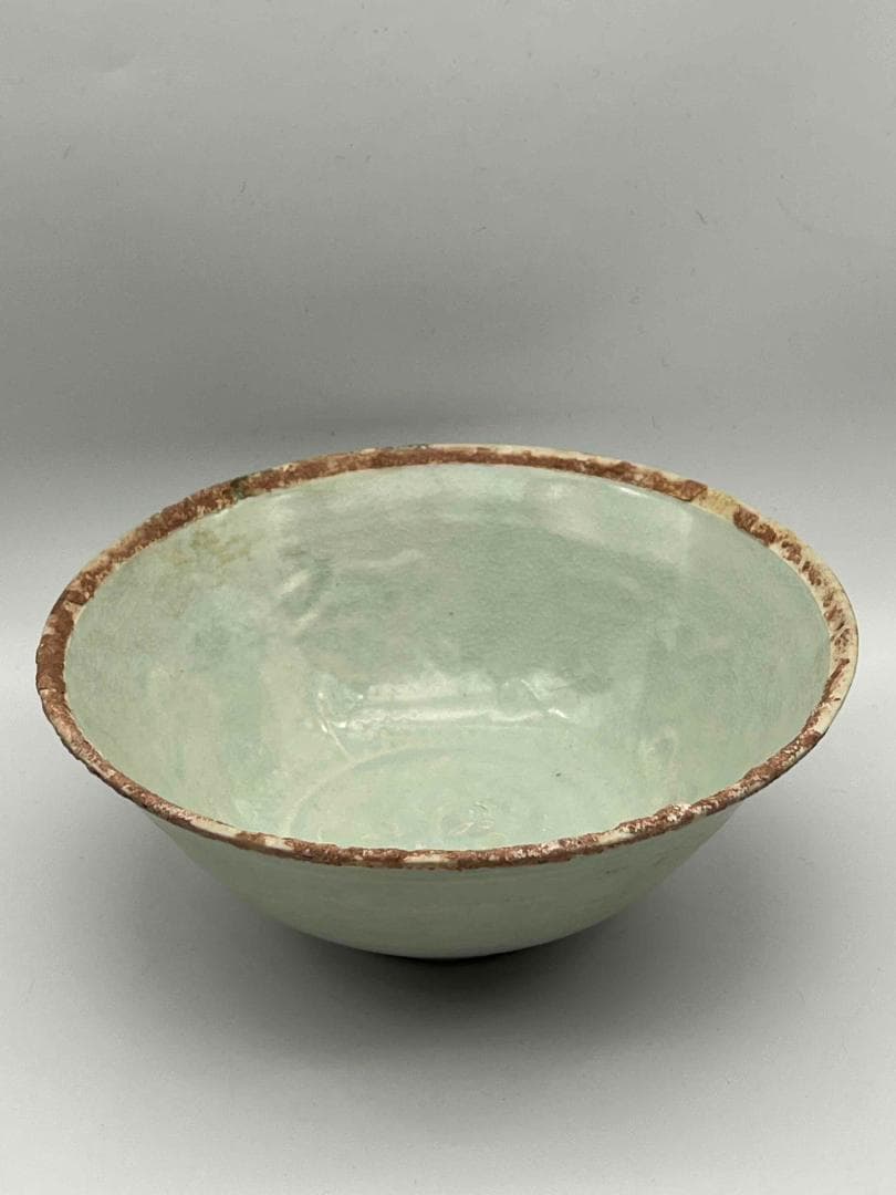 北宋時代　青白磁刻花唐子唐草文鉢　茶碗　影青　景徳鎮　唐物(D-77)