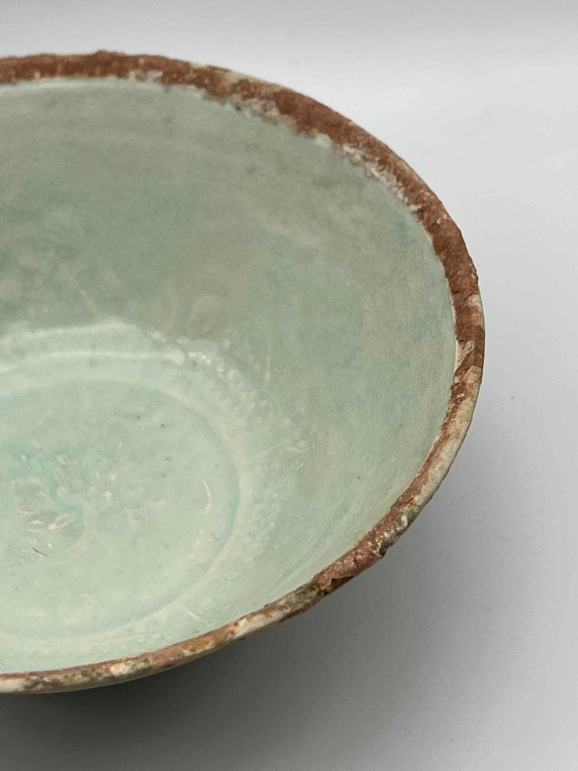 北宋時代　青白磁刻花唐子唐草文鉢　茶碗　影青　景徳鎮　唐物(D-77)