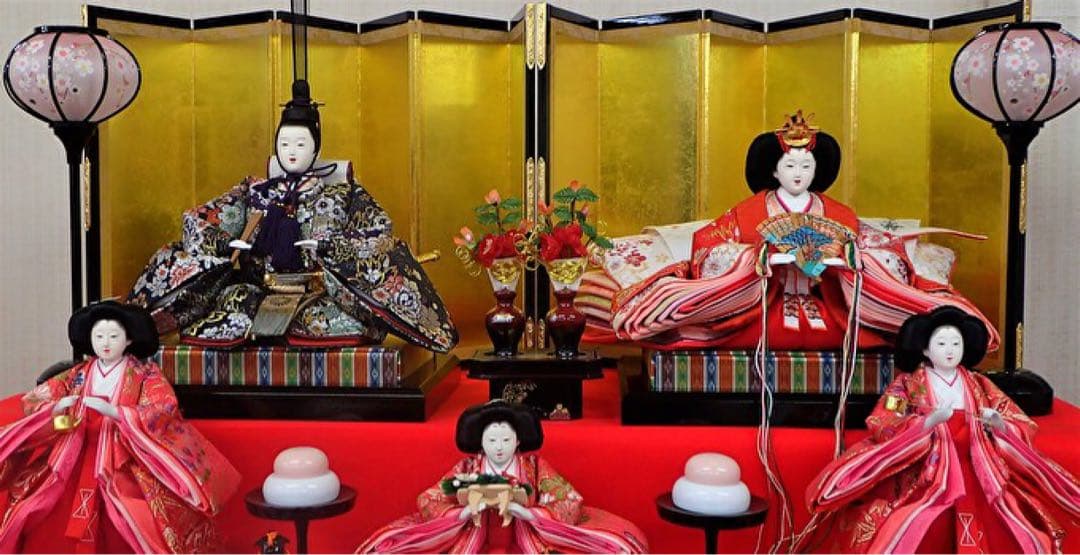 【新品未使用】雛人形　京九番親王　7段15人毛氈飾り