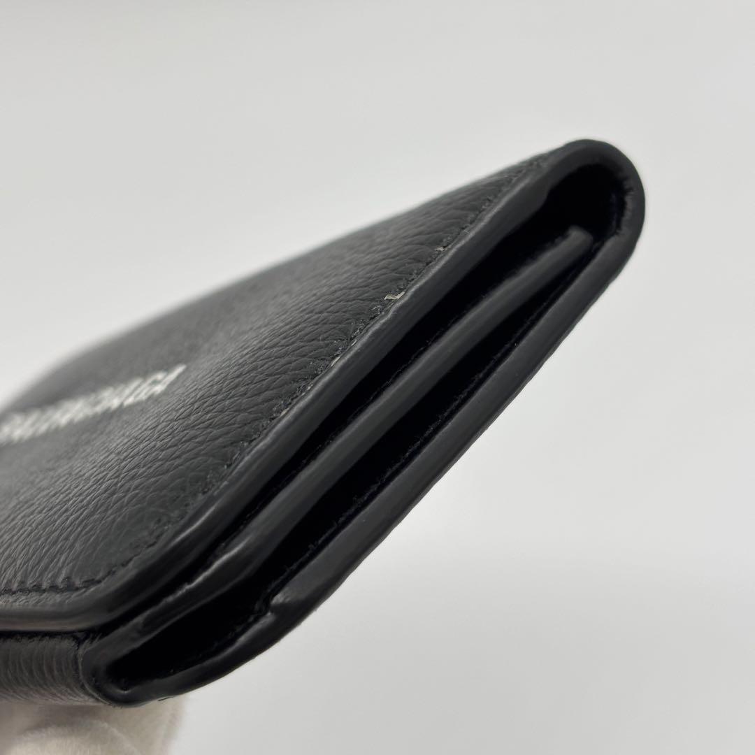 【美品】バレンシアガ キーケース 6連 エブリデイ シボ革 ロゴ 黒