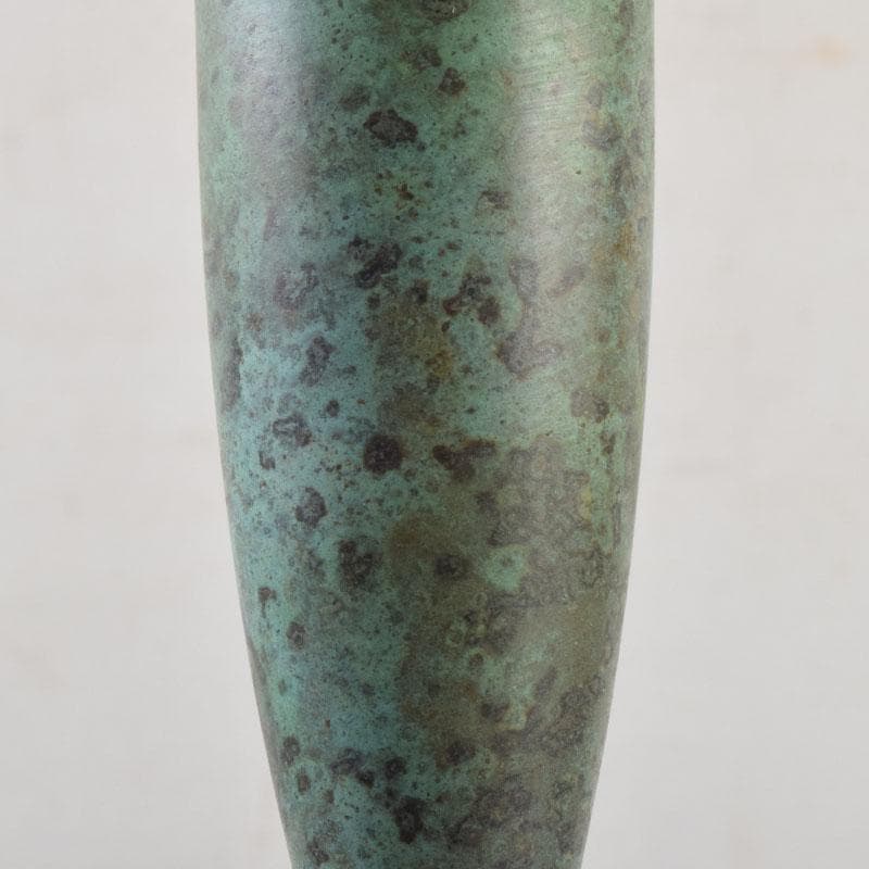 はな　茶道具　唐銅風炉師　藤井宗喜作　青銅　杵形花入　共箱　C　9203