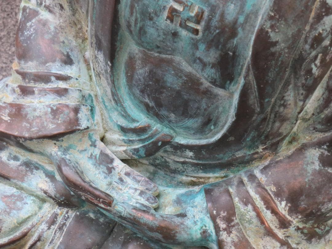 仏教美術　大明永楽年施　古銅　青銅　鍍金　座像　仏像