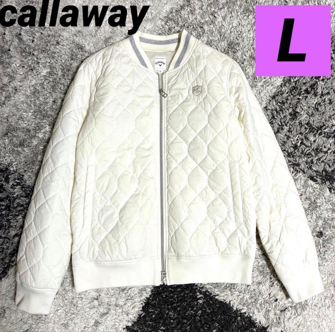 極美品　Callaway ホワイト キルティングジャケット　Lサイズ