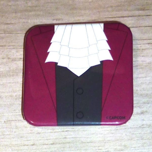 逆転裁判画廊　 御剣怜侍　 缶バッジ 　スクエアバッジ　逆転裁判