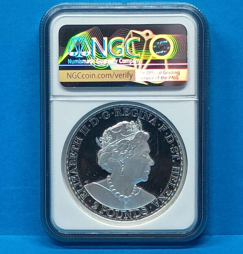 2022 セントヘレナ ウナライオン 2oz プルーフ銀貨 NGC PF70UC