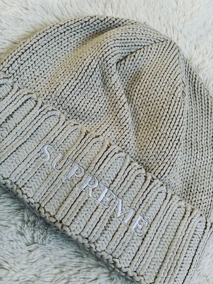 SUPREME ニット帽　ベージュ