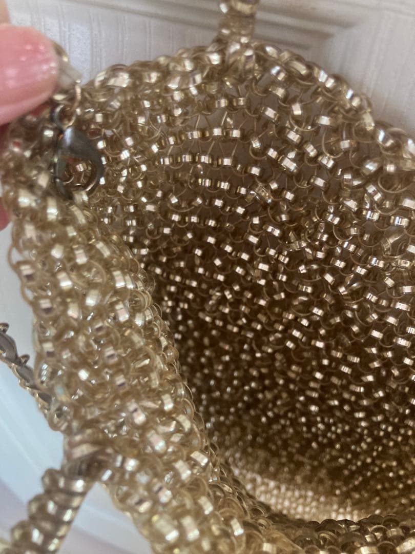 2way ANTEPRIMA ゴールド フラワーモチーフ パーティーバッグ