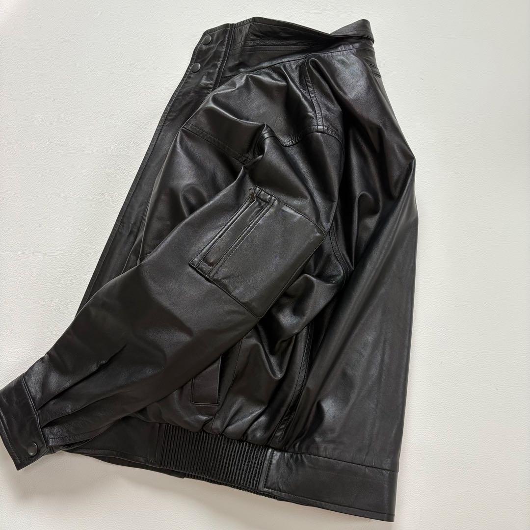 【極美品】BALMAIN PARIS ラムレザー ジャケット M ブラック