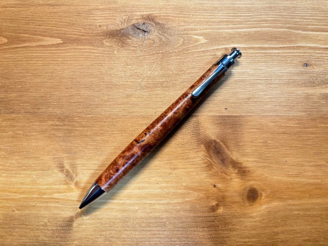 工房 楔　ペンシル楔　花梨こぶ杢　木軸シャープペン