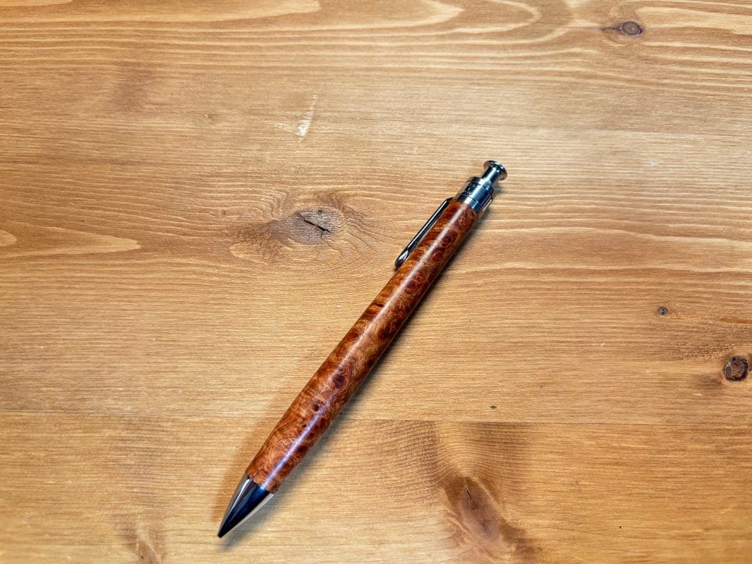 工房 楔　ペンシル楔　花梨こぶ杢　木軸シャープペン