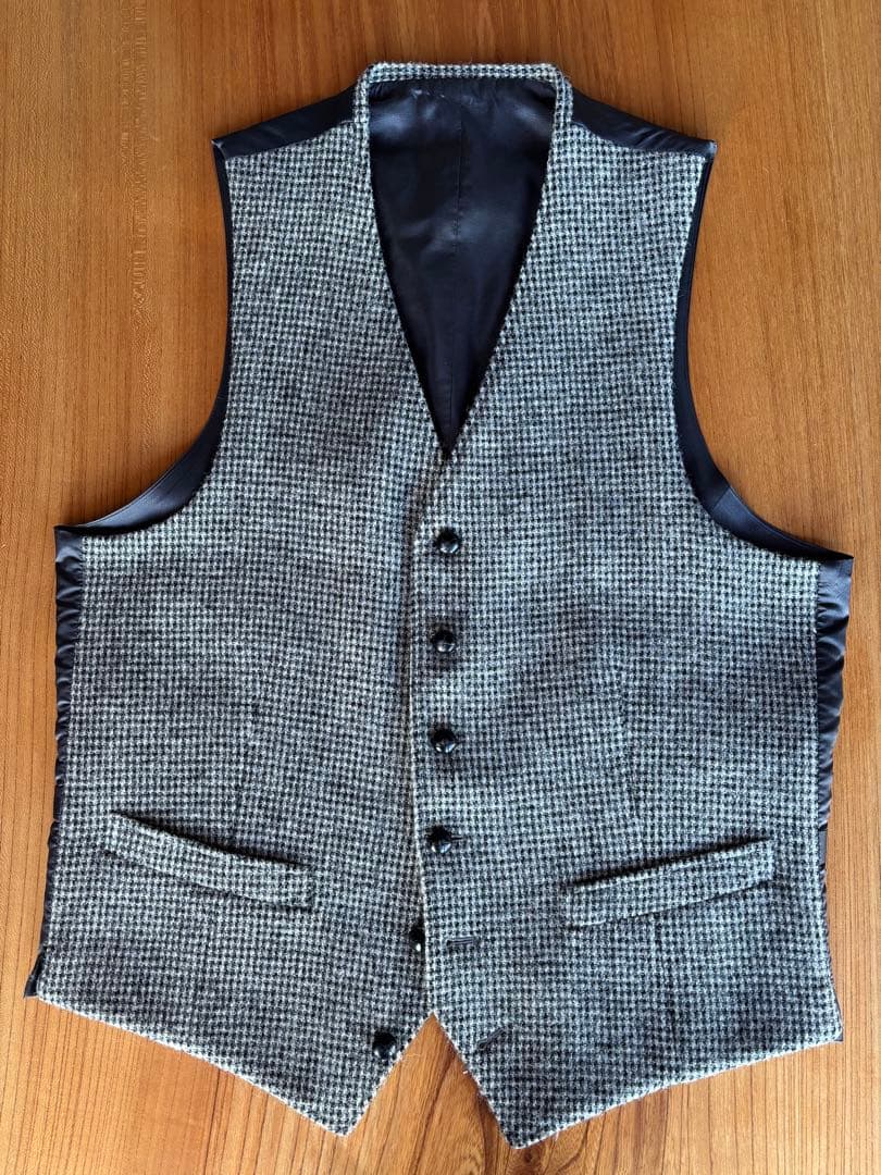 Harris Tweed wool100%チェック柄 スーツベスト