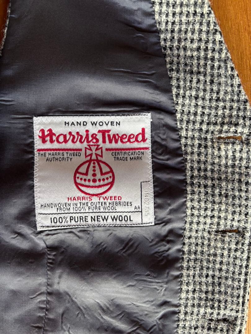 Harris Tweed wool100%チェック柄 スーツベスト