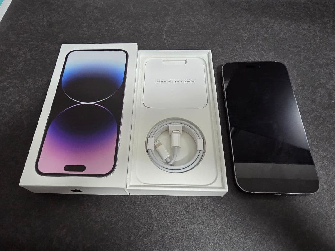 iPhone14 Pro Max 256 パーブル simフリー 背面割れ