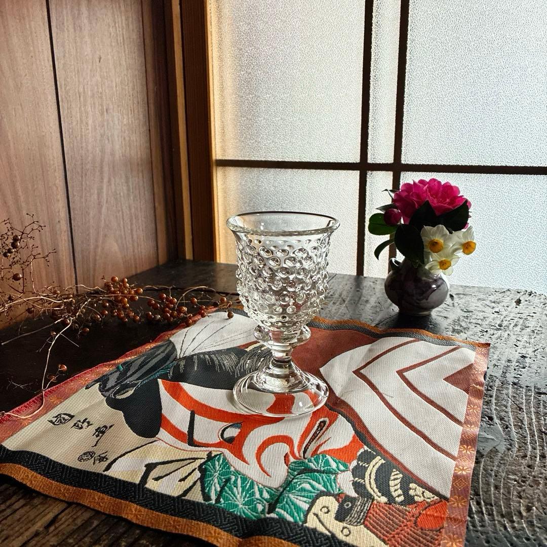 骨董　作家物　スタジオガラス　舩木倭帆　霰ガラス　ワイングラス　1客②