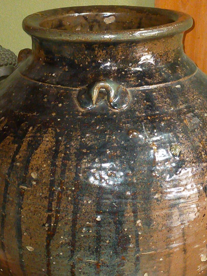 ♥古瀬戸　三耳壺　壷　４７３ｍｍ　花瓶　骨董　古玩　中国