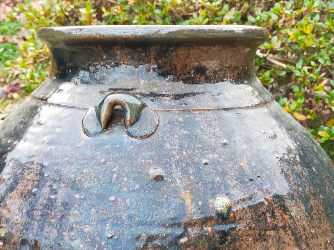 ♥古瀬戸　三耳壺　壷　４７３ｍｍ　花瓶　骨董　古玩　中国