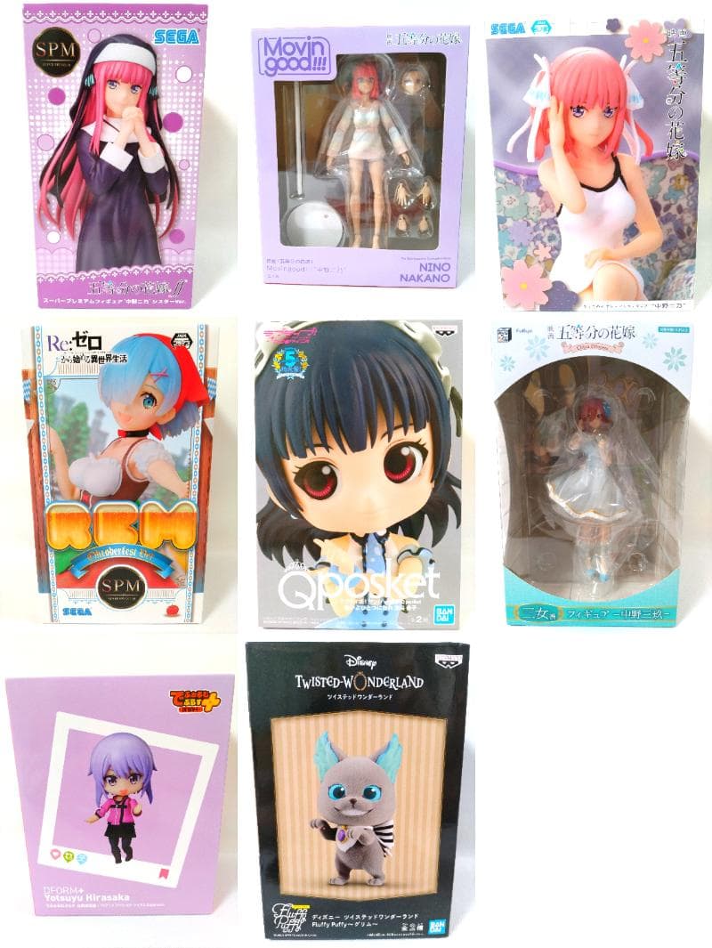 未使用品 フィギュア まとめ売り 8点 五等分の花嫁 二乃 三玖 レム ツイステ