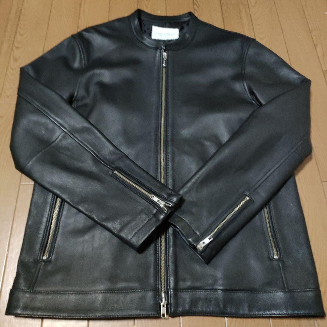 黒レザーシングルライダースジャケット　ユナイテッドアローズ、ラム革