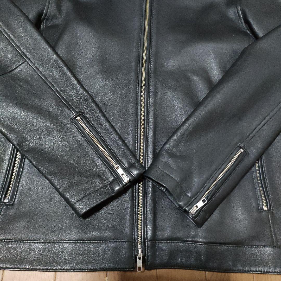 黒レザーシングルライダースジャケット　ユナイテッドアローズ、ラム革