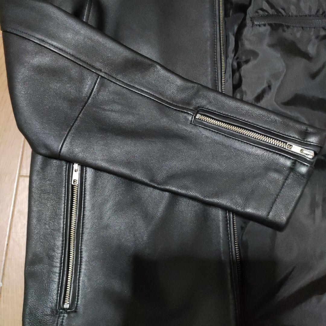 黒レザーシングルライダースジャケット　ユナイテッドアローズ、ラム革