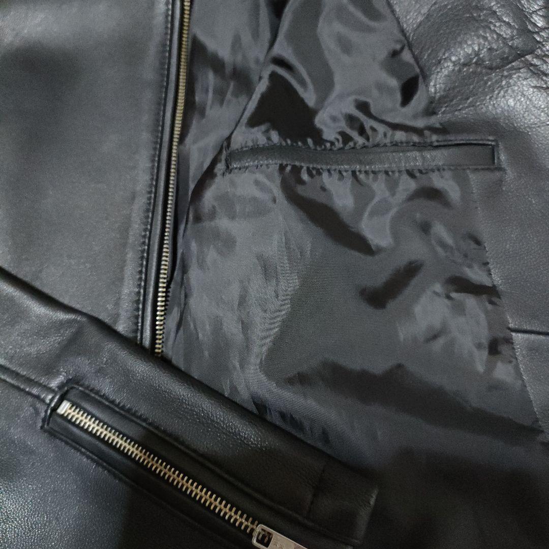 黒レザーシングルライダースジャケット　ユナイテッドアローズ、ラム革