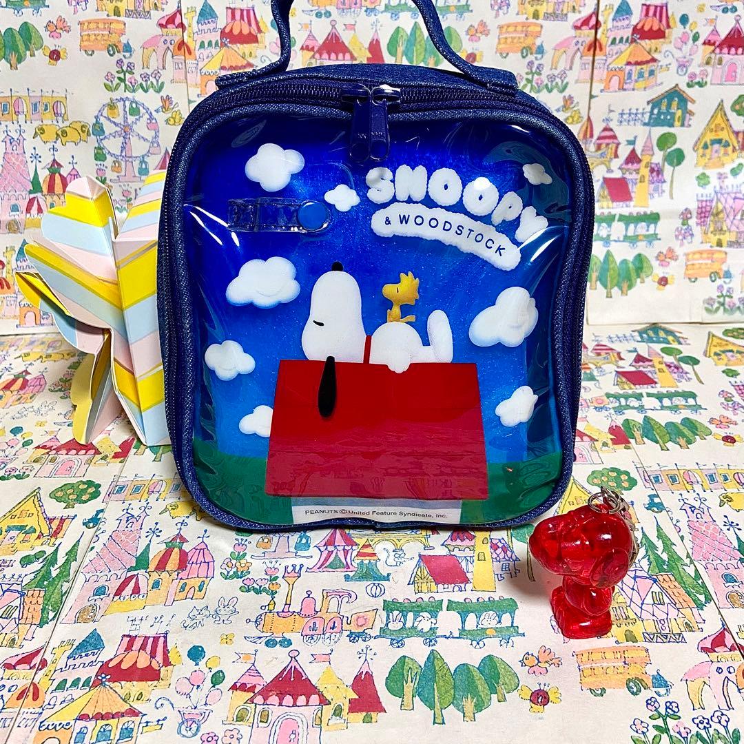 d*7様 平成レトロ スヌーピー ドッグハウス デニム CDケース ビニールポー