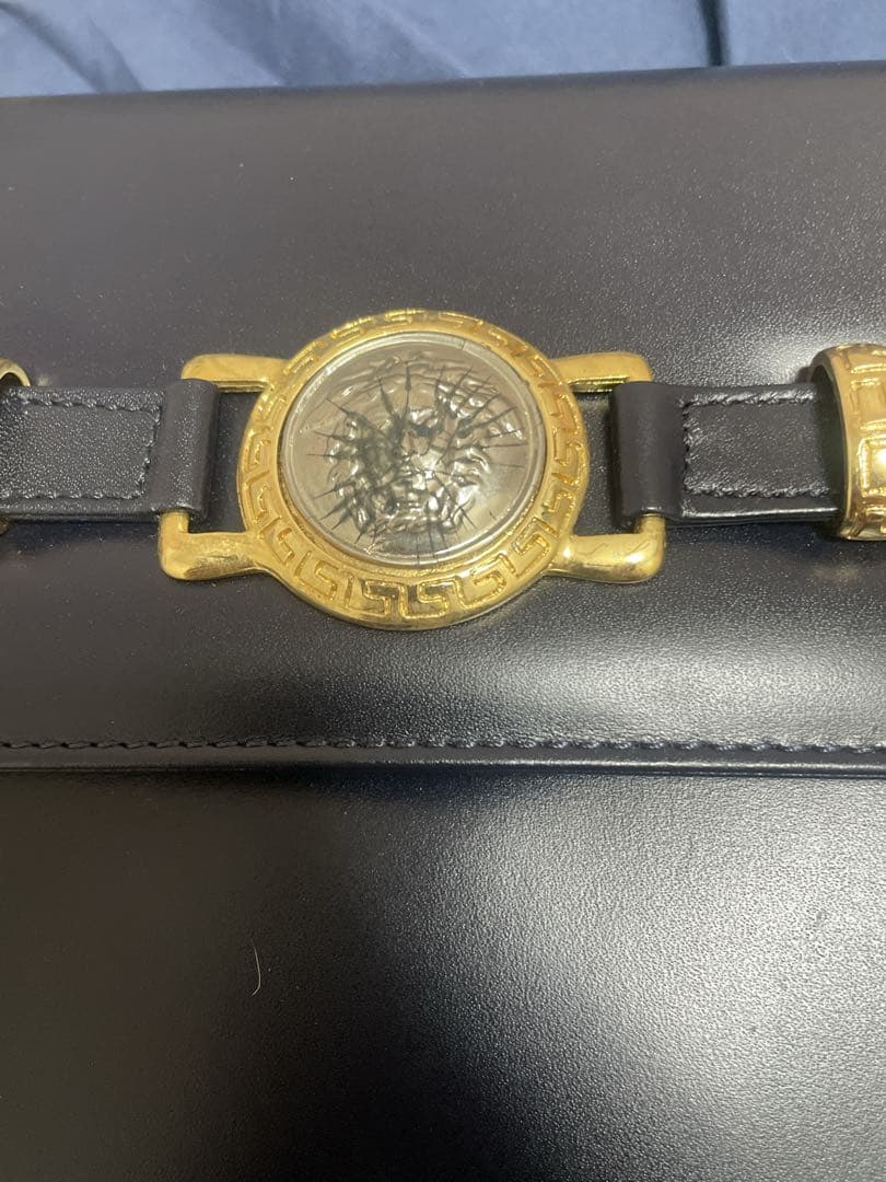 GIANNI VERSACE ブラックショルダーバッグ