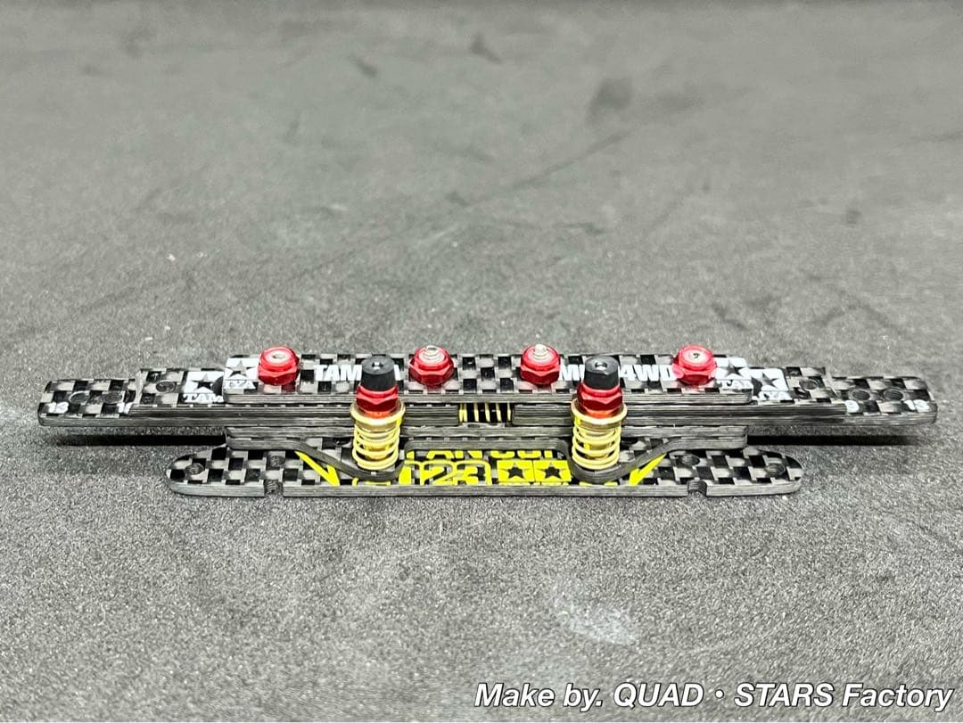 【ミニ四駆・MS用】2軸ATスライドダンパー　2023カーボン【左右独立稼働】