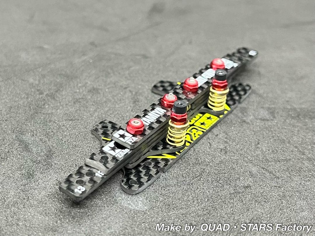 【ミニ四駆・MS用】2軸ATスライドダンパー　2023カーボン【左右独立稼働】