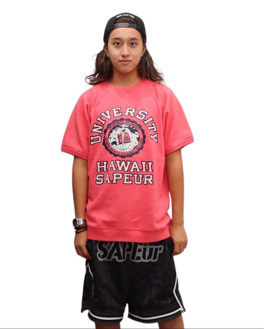 SAPEur サプール　sweat Ｔシャツ　ピンク　 Ｌサイズ