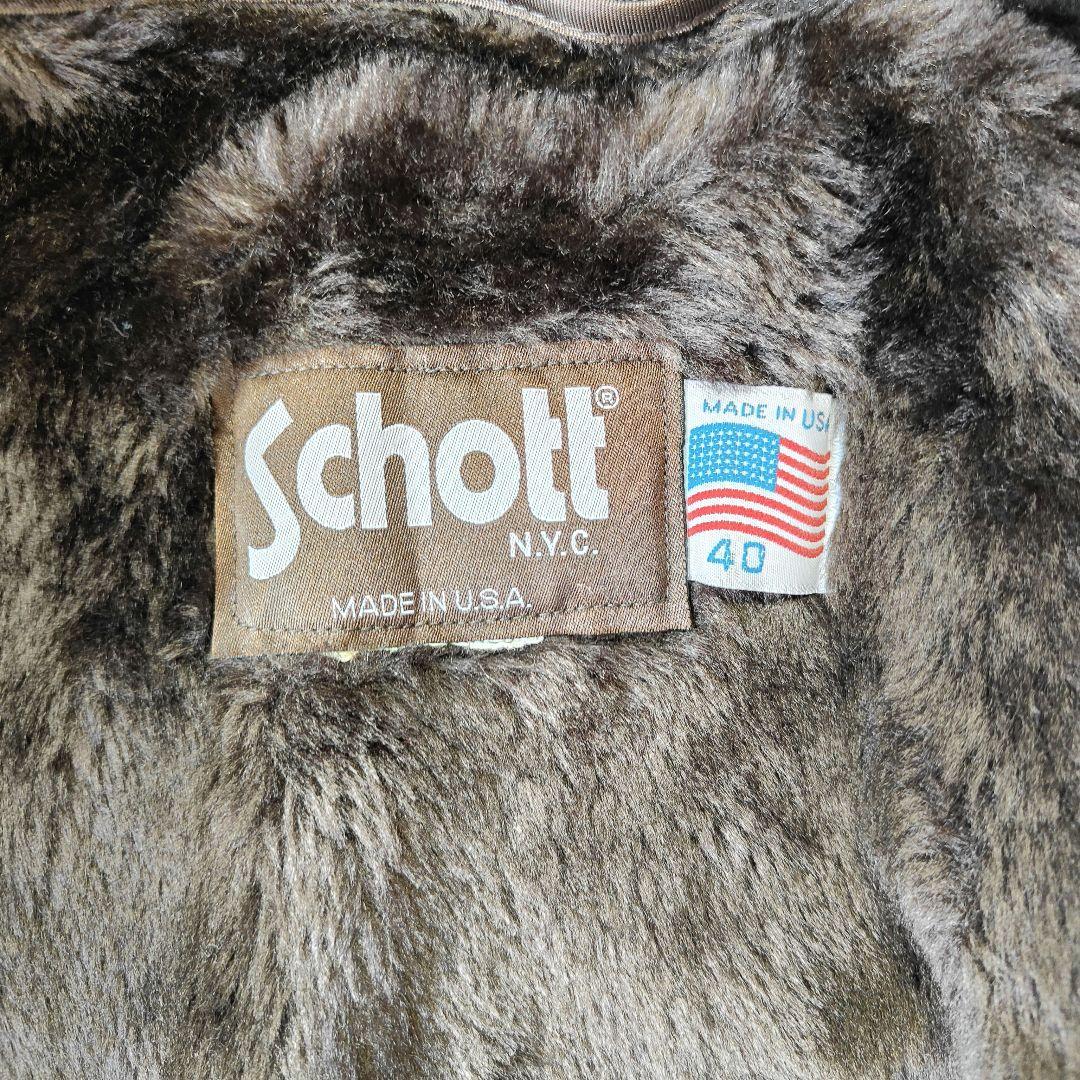 良品　schott　ボアライナー付きライダース　大きいサイズ　L　茶