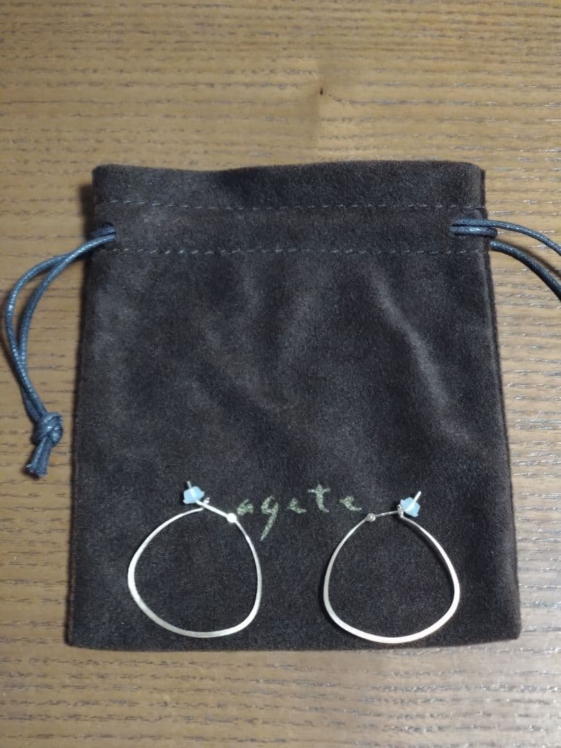 agate K10 フープピアス マット仕上げ