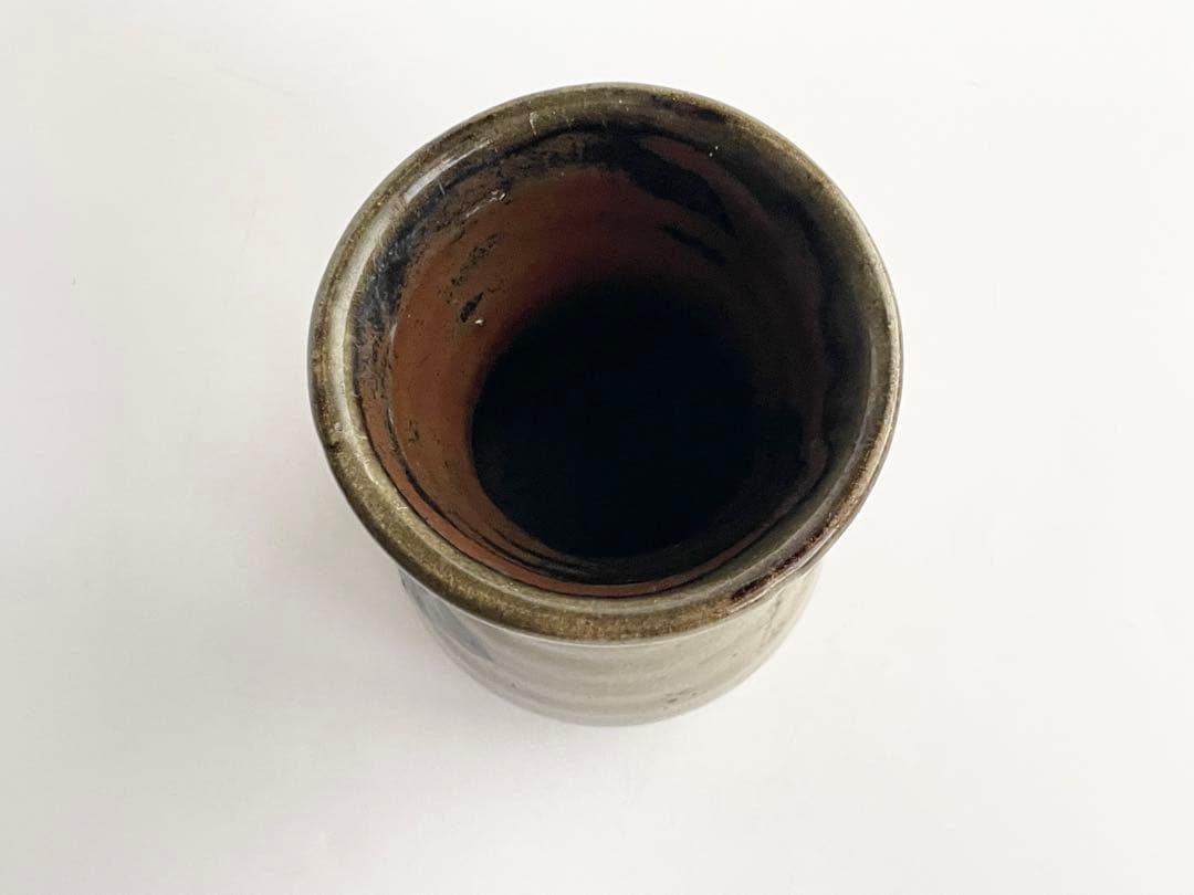 陶芸家　濱田庄司　浜田庄司　？　鉄絵花入　花生　花瓶　箱なし　民藝　益子