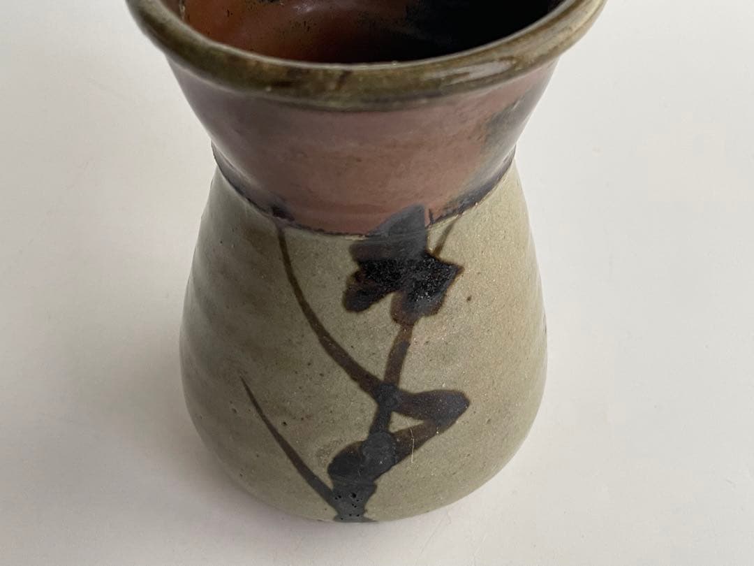 陶芸家　濱田庄司　浜田庄司　？　鉄絵花入　花生　花瓶　箱なし　民藝　益子