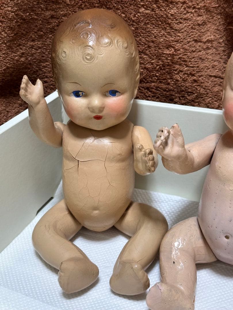 コンポジションアンティークドール2体セット