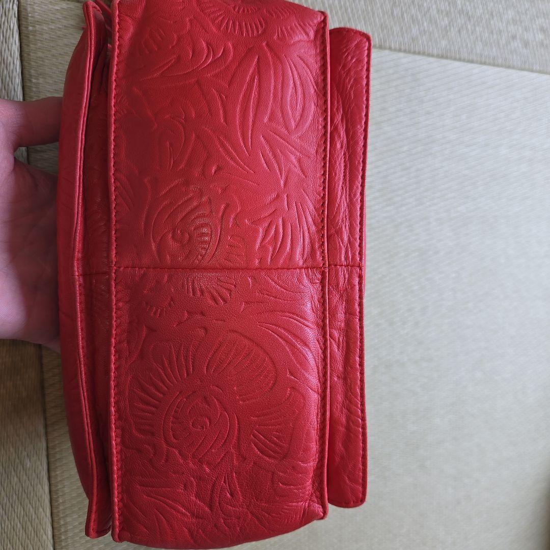 LOEWE　フラメンコ 赤 レザー ショルダーバッグ