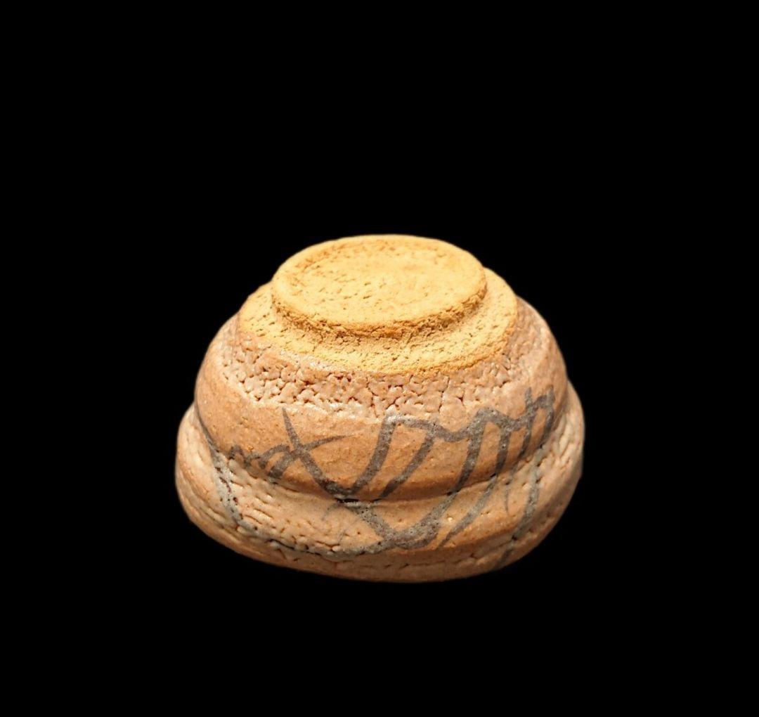 ■唐津焼 巨匠 中里重利 絵唐津沓ぐい呑 共箱、共布、栞三枚揃い 未使用品