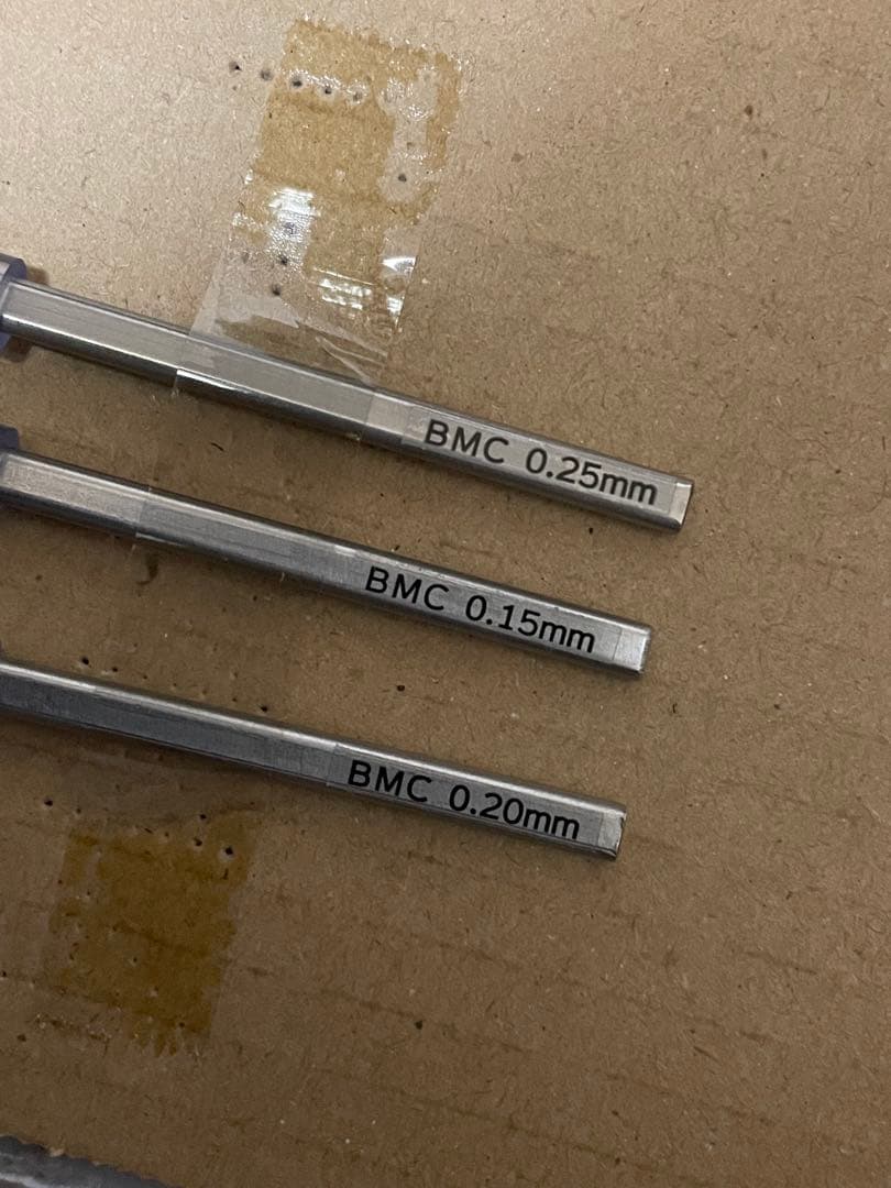 BMCタガネ 3本セット 0.15mm, 0.20mm, 0.25mm 未使用品