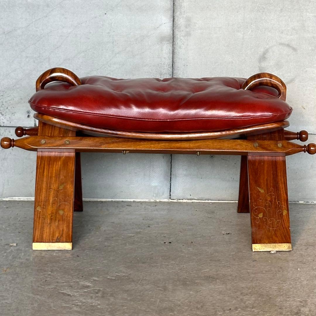 ✿美品✿ キャメルチェア　ラクダスツール ロビー エントランス 玄関 象嵌 金彩