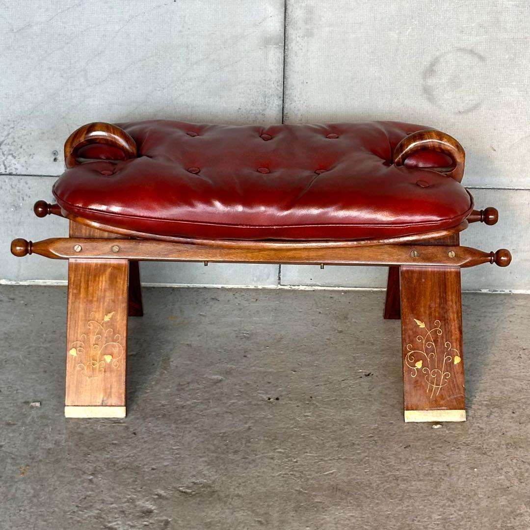 ✿美品✿ キャメルチェア　ラクダスツール ロビー エントランス 玄関 象嵌 金彩