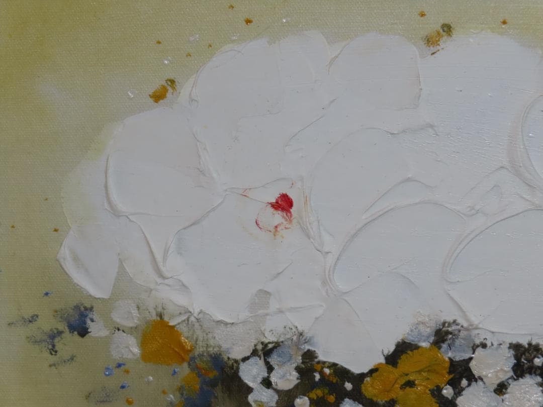 平山講平 油彩 白の可憐な花々 〇慶美会会員 東京都出身