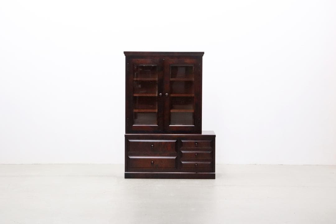 北海道民芸家具 樺材 重ね キャビネット 飾り棚 食器棚 本棚 引き出し ラック