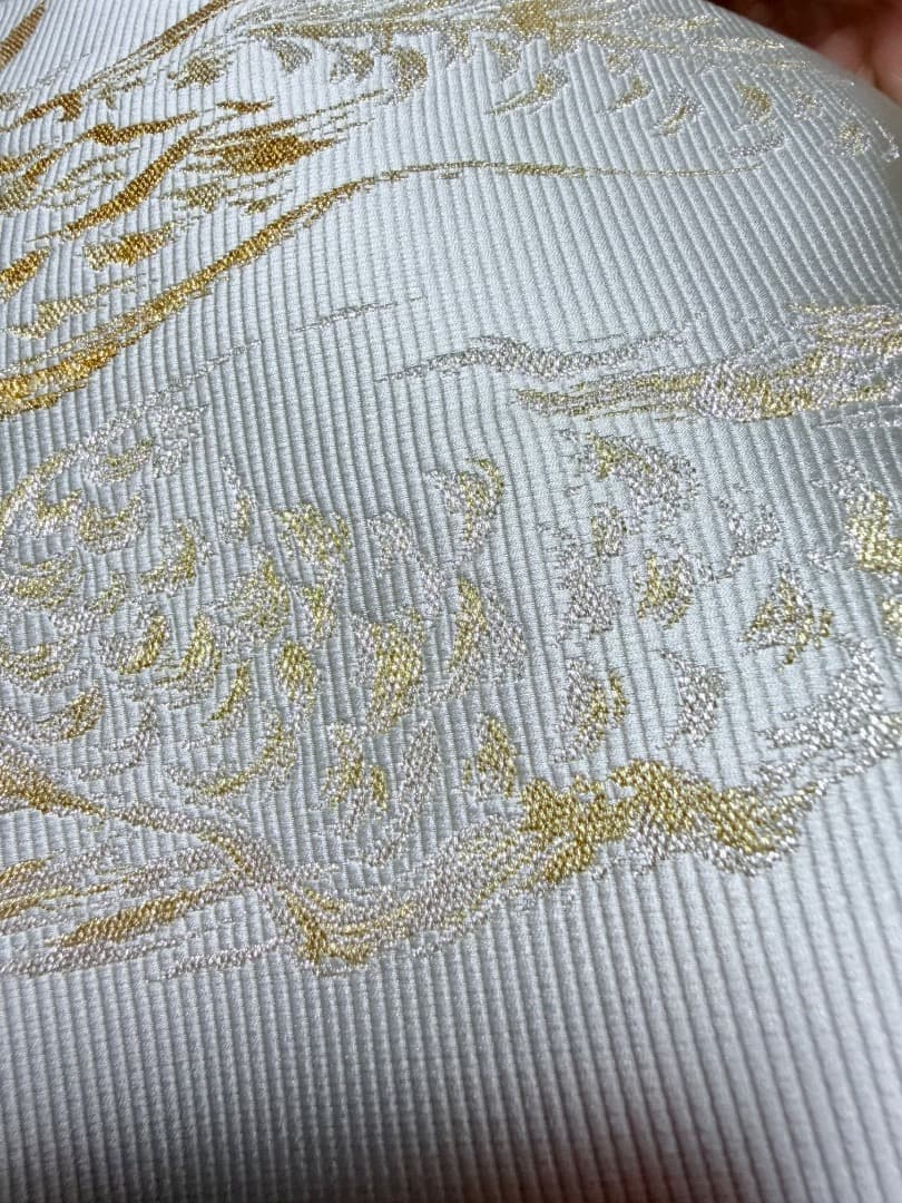 高級 袋帯 正絹 お太鼓柄 となみ織物 となみ帯 落款入 龍 ドラゴン 訪問着