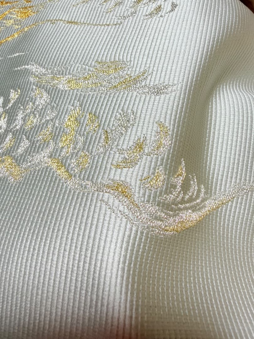 高級 袋帯 正絹 お太鼓柄 となみ織物 となみ帯 落款入 龍 ドラゴン 訪問着