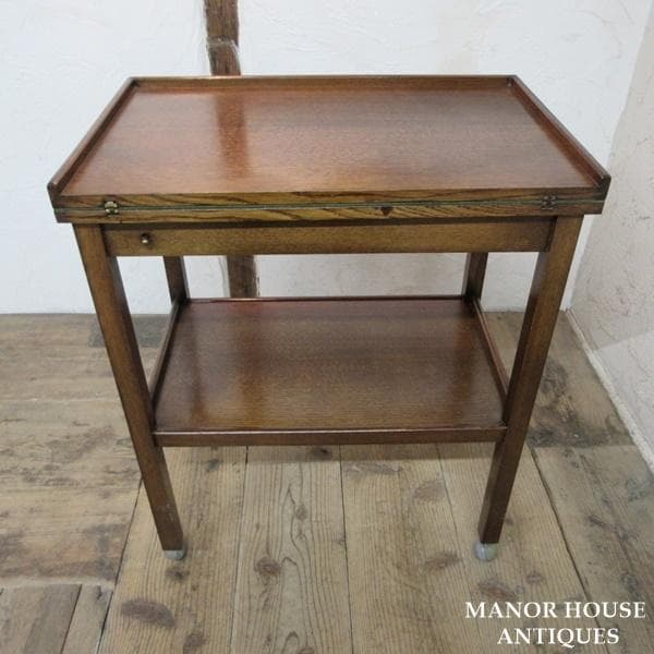 イギリス製 アンティーク 家具 カードテーブル キッチンワゴン 英国 6036e