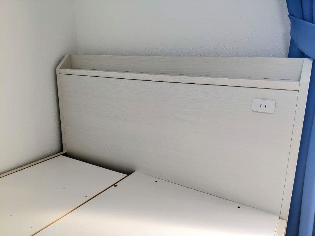 収納付き シングルベッドフレーム ホワイト 引き出し付き