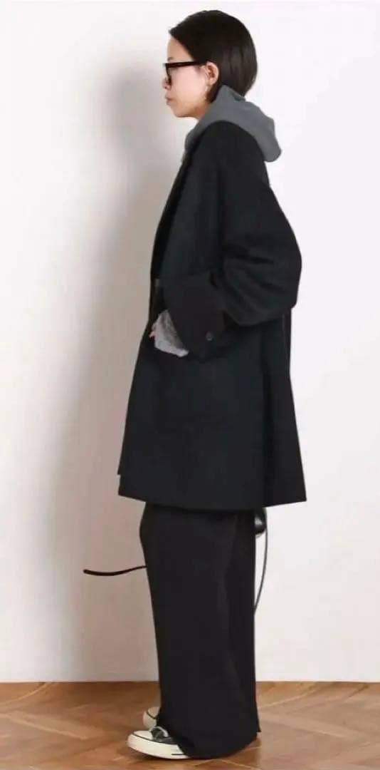 25AW AP STUDIO オーバーサイズ ジャケットコート　36 ブラック