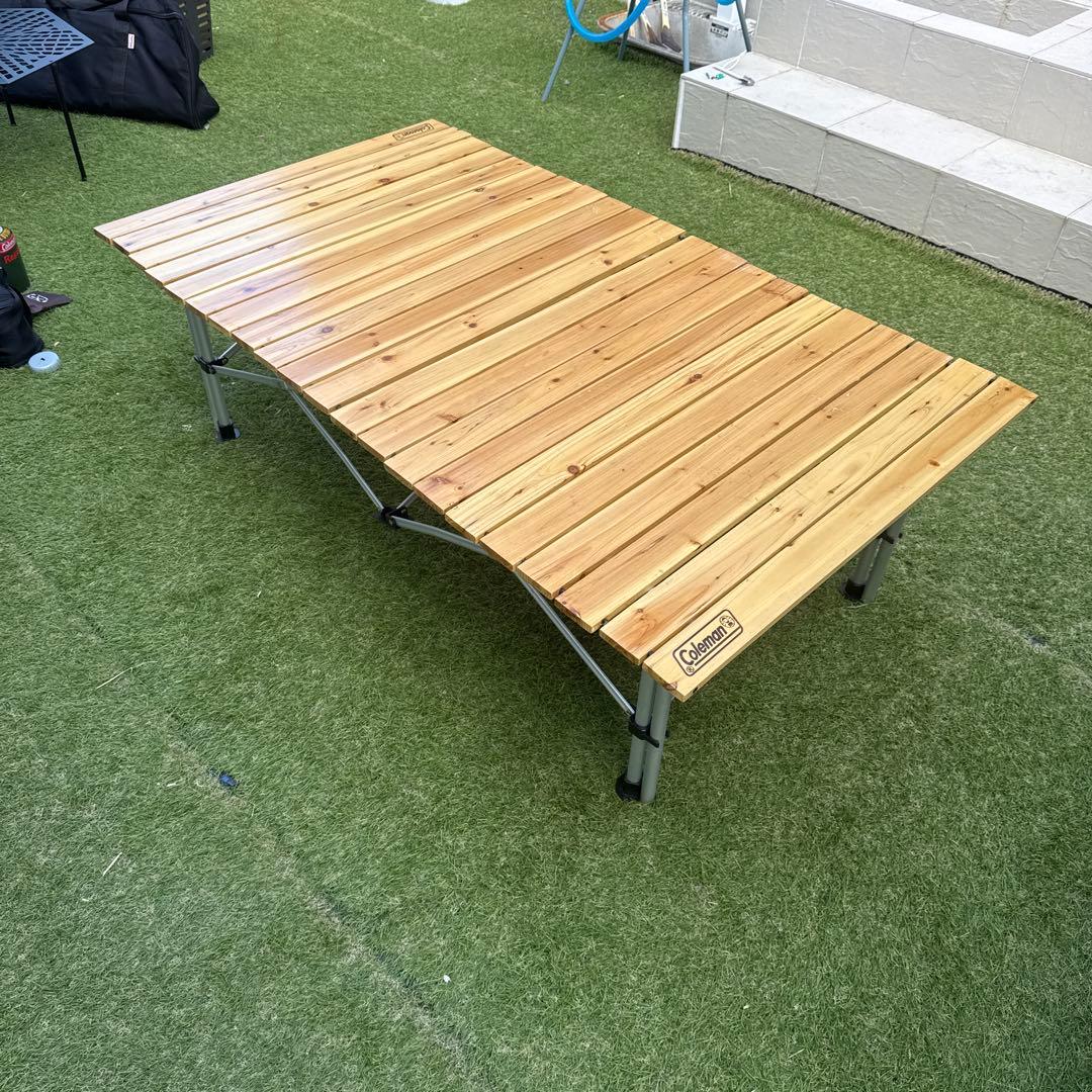 Coleman 折りたたみテーブル ナチュラルウッド